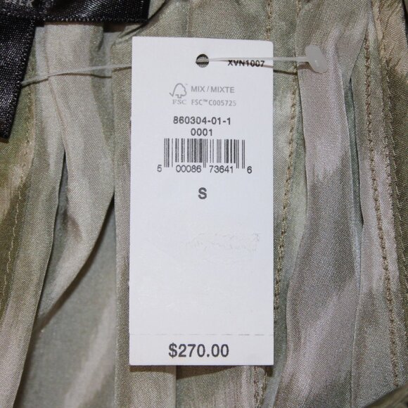 Banana Republic Dress $270 Sz S Mossy Green Tan Belt Unlined 100% Silk Dress - Picture 13 of 16